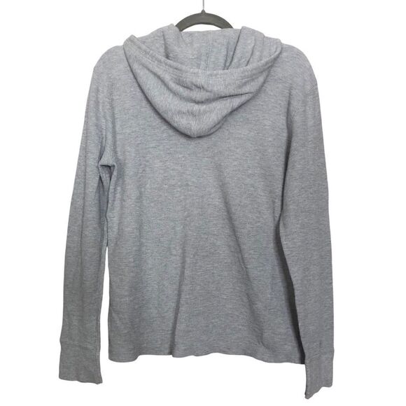 Polo Ralph Lauren Men’s Waffle Henley Hoodie Light Grey Size Medium - Picture 2 of 9